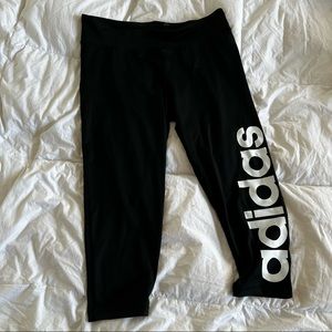 ADIDAS | black leggings with white logo size XL